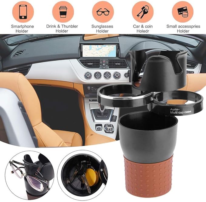 Gleamify™-Auto Multi Cup Holder-360° Rotating Car Cup Holder Expander - Coolmania