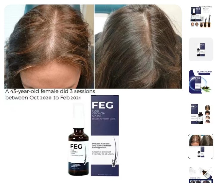 Gleamify™-FEG Hair Growth Spray-Natural Hair Regrowth & Strengthening Solution - Coolmania