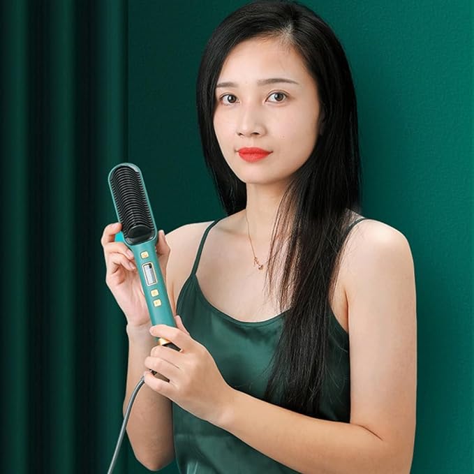 Gleamify™-Fast Heating Hair Straightener Comb-Anti-Frizz Styling Brush for Smooth & Shiny Hair - Coolmania