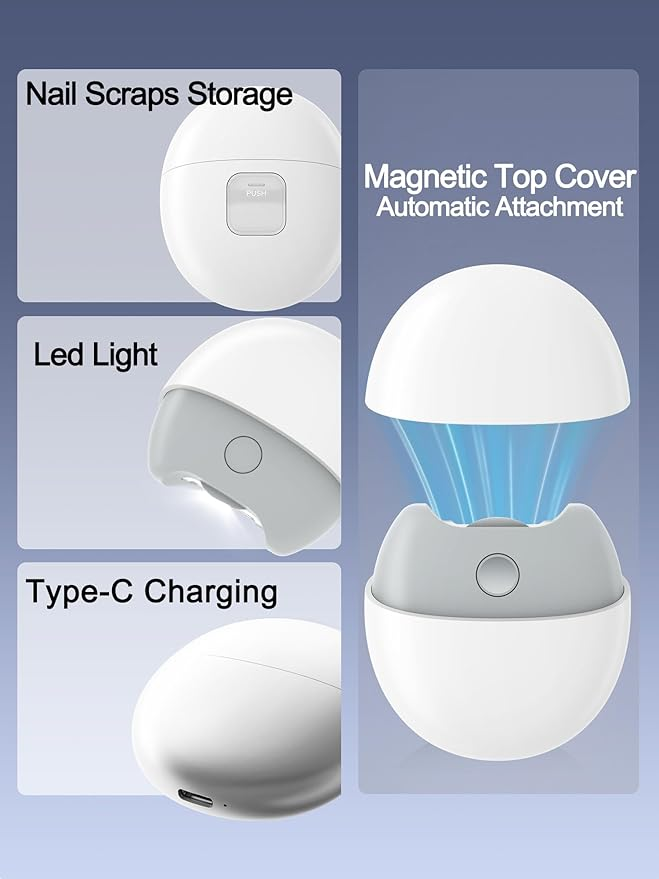 Gleamify™-Mini Electric Nail Clipper-Automatic Nail Trimmer with Grinder - Coolmania
