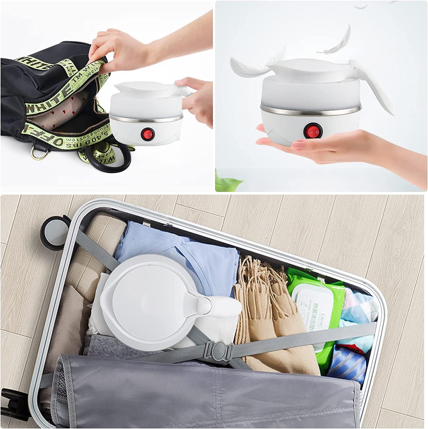 Gleamify™-Portable Foldable Electric Kettle-Travel-Friendly, Fast Boiling, Food-Grade Silicone - Coolmania