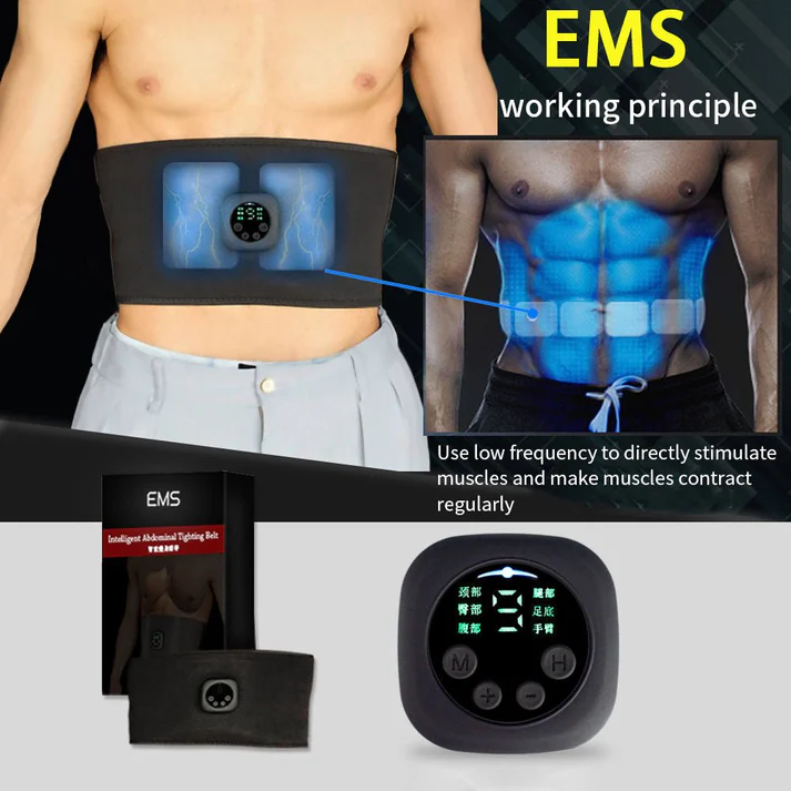 Gleamify™-Smart EMS Abdominal Muscle Trainer Belt-Digital Display Fitness Slimming Device - Coolmania